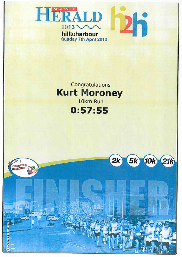 Kurt Moroney, Hill-to-Harbour Charity Run Newcastle